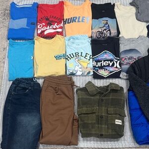 Bundle 20 pieces 12Teeshirts 2 pants 3 dress shirts 2 sweaters 1 jacket